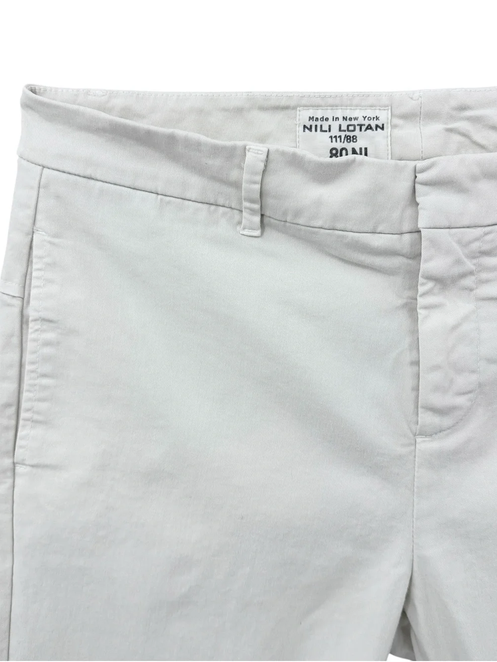 NILI LOTAN Pants Cropped Chino Cotton Tapered Leg